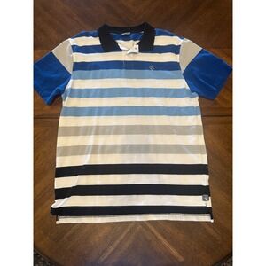 Southpole Authentic Collection Mens‎ XXL Striped Polo Shirt Blue White Black |J1